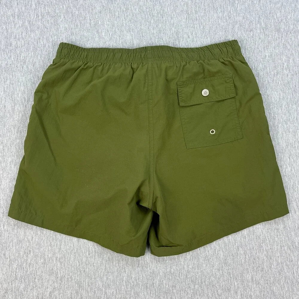 Bather Swim Trunks Mens Medium Olive Green Mesh-Lined 5" Inseam Elastic Waist - Picture 3 of 12